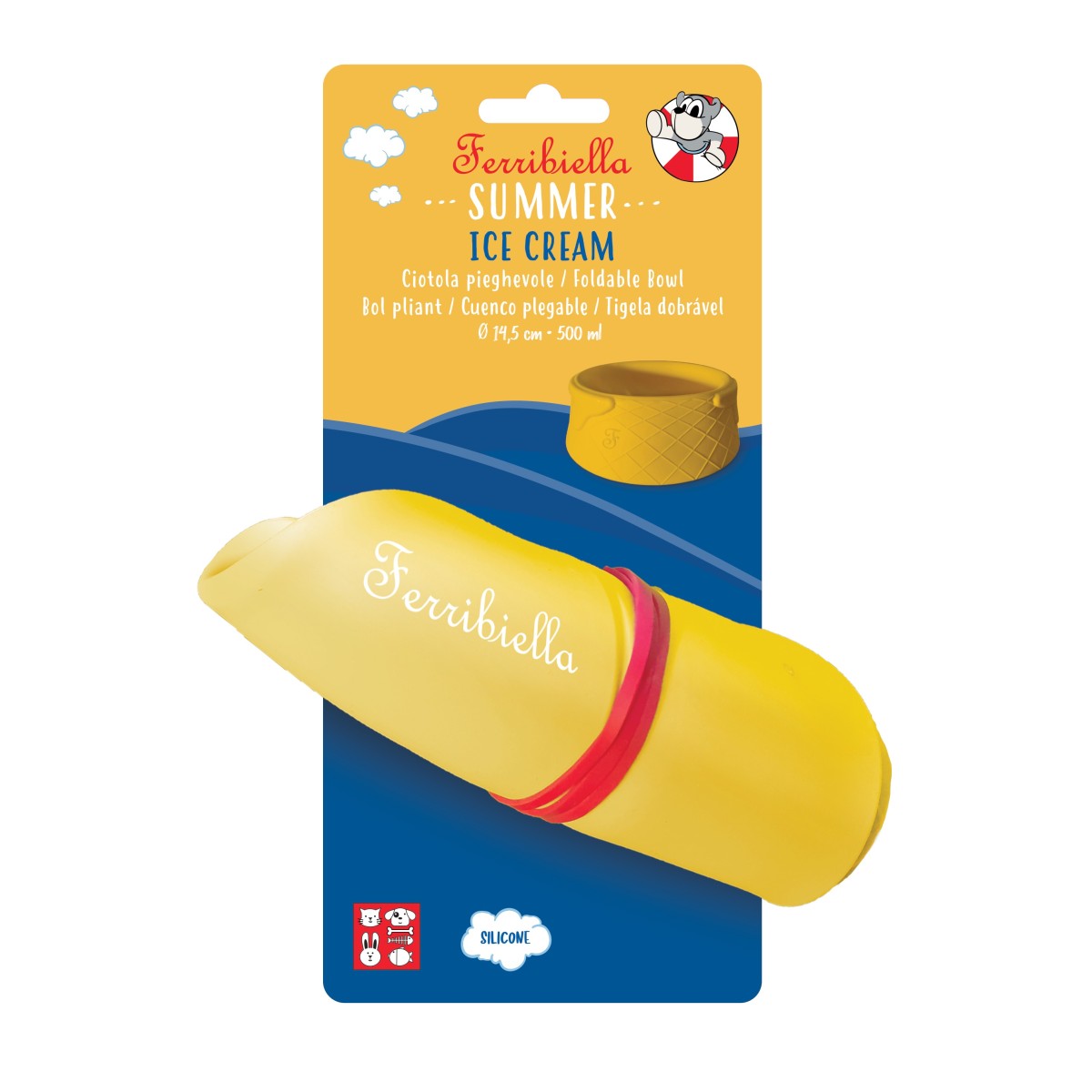 Bol pliable glace d’été – 500 ml – Jaune
