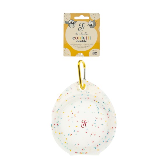 Bol double en silicone Confettis – 2 x 210 ml