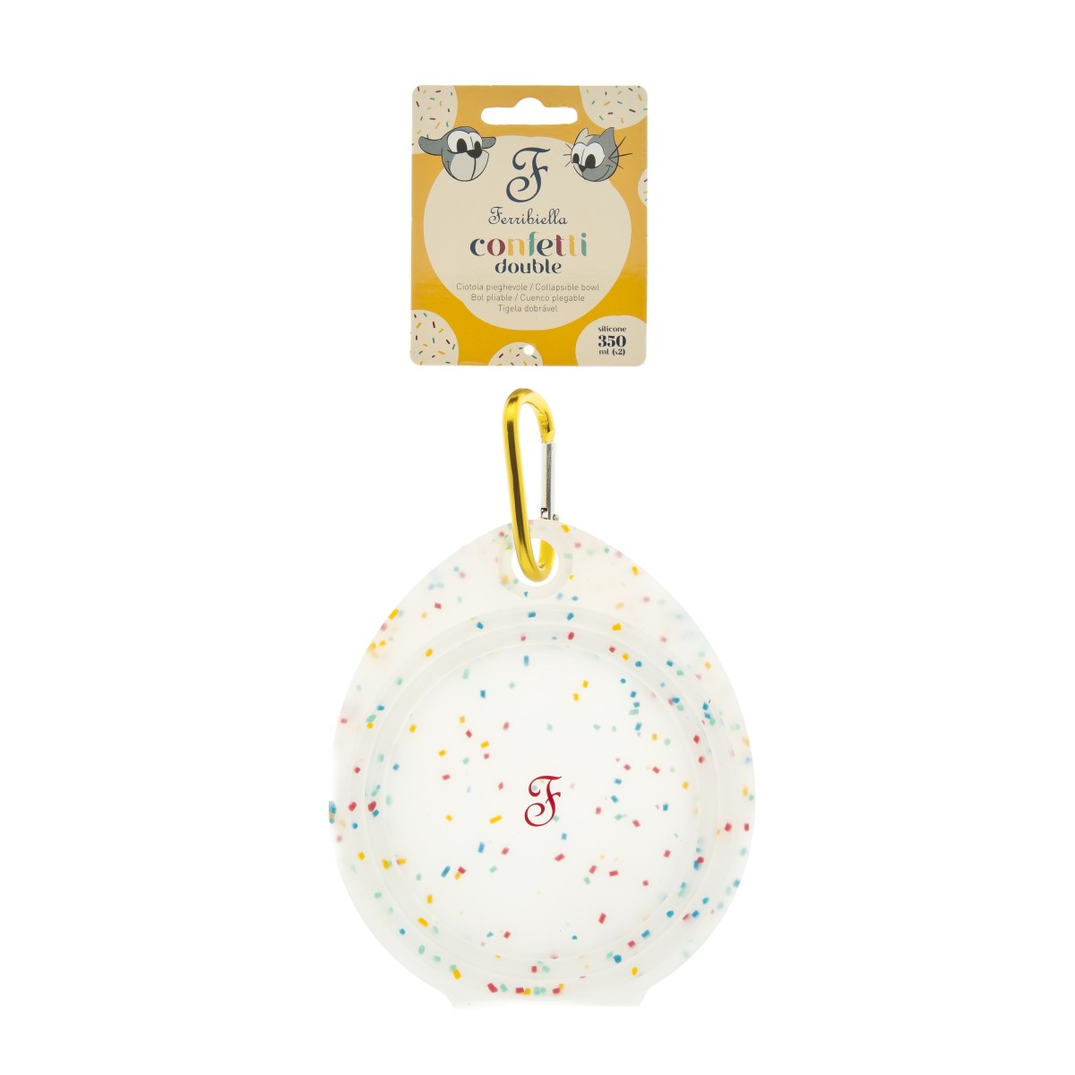 Bol double en silicone Confettis – 2 x 210 ml