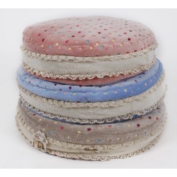 Macarons moelleux 3 pièces – Paniers en polyester pour animaux de compagnie, confort et détente – Coussins ronds portables