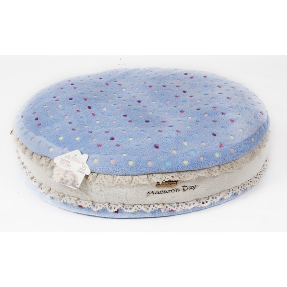Macarons moelleux 3 pièces – Paniers en polyester pour animaux de compagnie, confort et détente – Coussins ronds portables