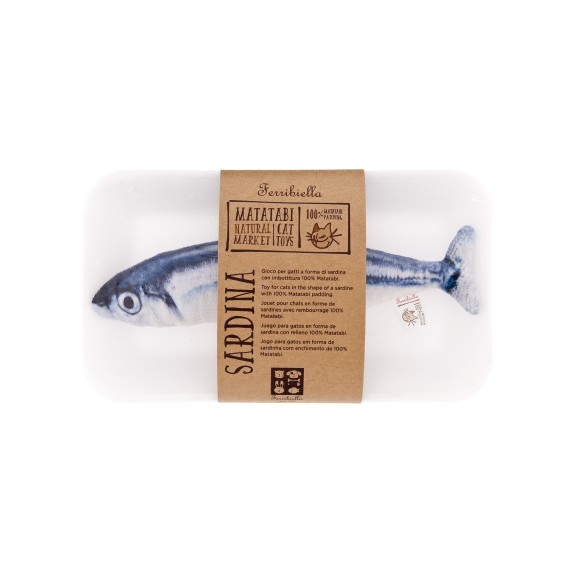 Jouet pour chat Sardine Matatabi - Motif végétal réaliste - Jeu interactif - Polyester doux