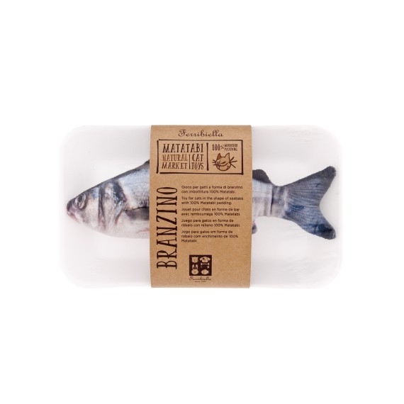 Jouet pour chat Seabass Matatabi - Motif végétal réaliste - Jeu interactif - Polyester doux