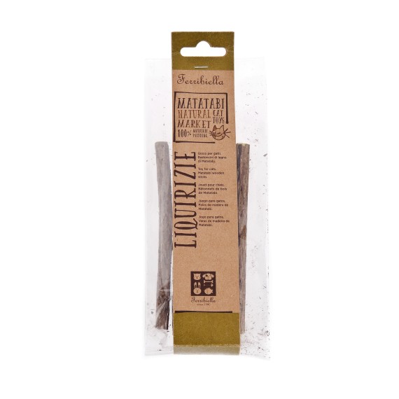 Bâtonnets à mâcher pour chat en bois de matatabi et réglisse – Soins dentaires naturels et soulagement du stress – 100 % bois