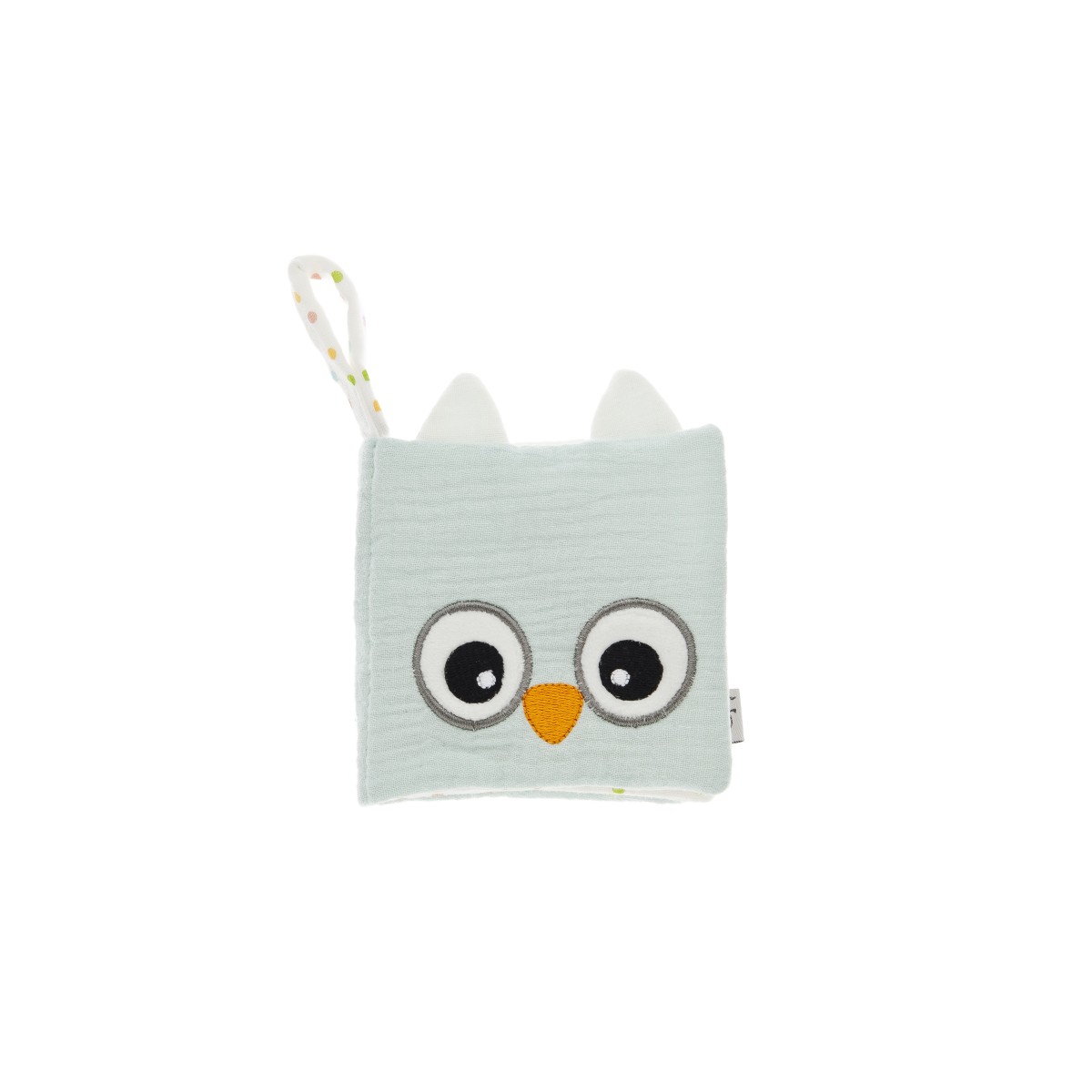 Livret de jouets - Jouet interactif en tissu doux - Pois colorés - 10 x 10 x 2 cm