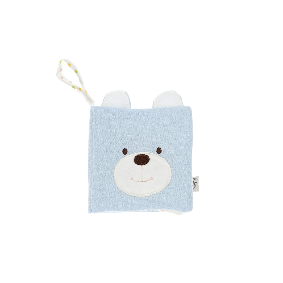 Livret de jouets - Jouet interactif en tissu doux - Pois colorés - 10 x 10 x 2 cm