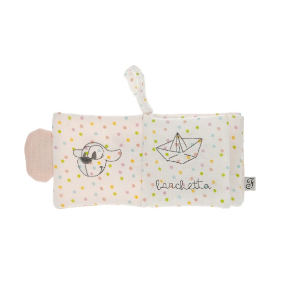 Livret de jouets - Jouet interactif en tissu doux - Pois colorés - 10 x 10 x 2 cm