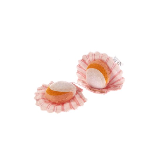 Jouet interactif pour chat en forme de coquilles Saint-Jacques Matatabi - Matatabi et polyester - 12 x 9 x 2,5 cm