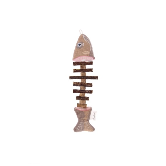 Jouet interactif en forme d'arête de poisson Matatabi pour chat - Matatabi et polyester - 28 x 9 x 2,5 cm