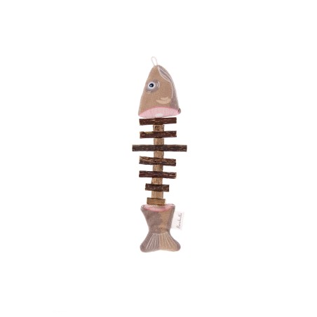 Jouet interactif en forme d'arête de poisson Matatabi pour chat - Matatabi et polyester - 28 x 9 x 2,5 cm