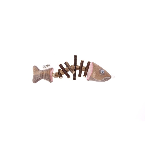 Jouet interactif en forme d'arête de poisson Matatabi pour chat - Matatabi et polyester - 28 x 9 x 2,5 cm