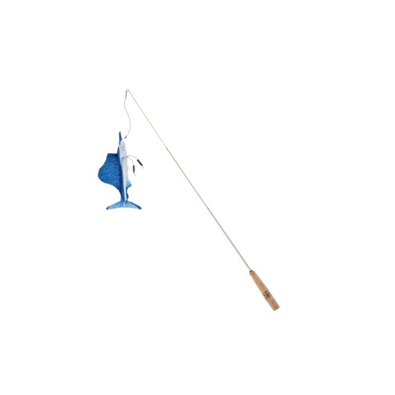 Jouet pour chat Matatabi Sailfish - Jouet interactif à mâcher et à jouer - Matatabi et polyester - 30 x 11 x 2 cm
