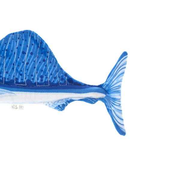 Jouet pour chat Matatabi Sailfish - Jouet interactif à mâcher et à jouer - Matatabi et polyester - 30 x 11 x 2 cm