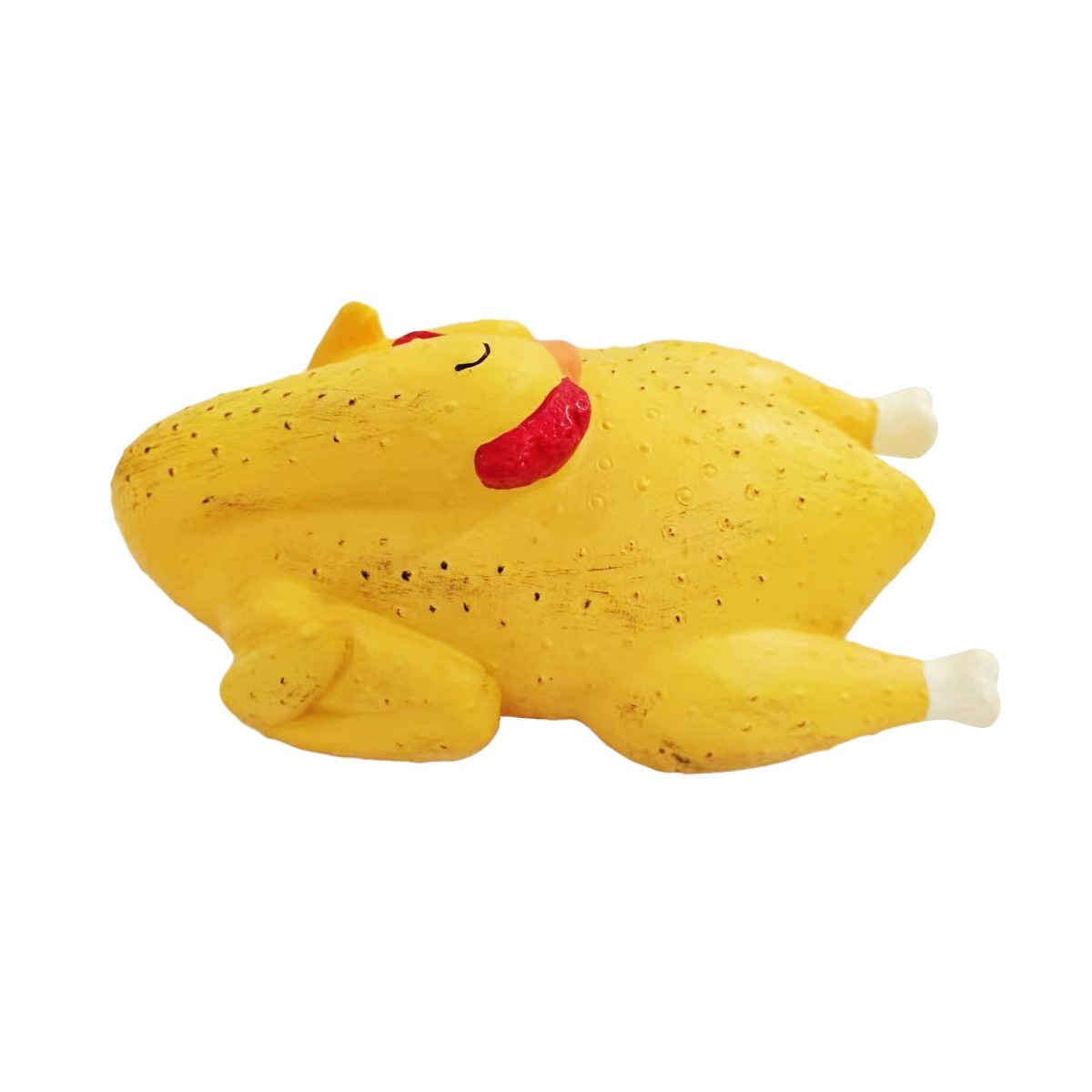 Poulets cuits au four en latex - Jouet à mâcher amusant et couineur - Latex durable - 10 x 9 x 9 cm