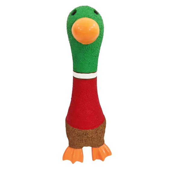 Canard et poule en latex - Jouet couineur amusant à mâcher - Latex durable - 19 x 11 x 10 cm