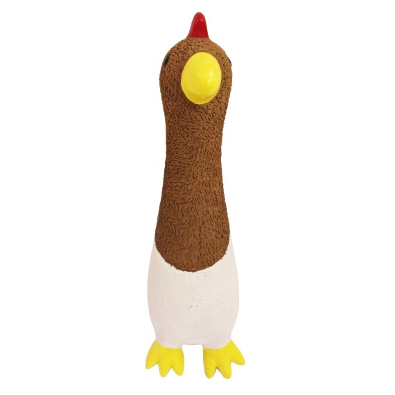 Canard et poule en latex - Jouet couineur amusant à mâcher - Latex durable - 19 x 11 x 10 cm