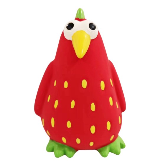 Fruits et poulet en latex - Jouet à mâcher couineur amusant - Latex durable - 13 x 5 x 5 cm
