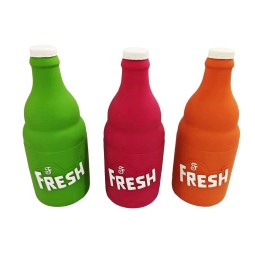 Lot de 6 bouteilles fraîches en latex - Jouet à mâcher coloré - Latex durable - 15 x 7 x 7 cm