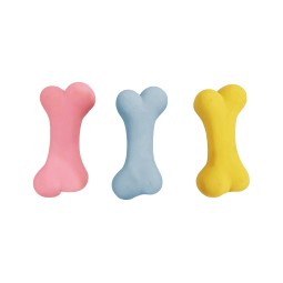 Lot de 6 os en latex pour bébé - Jouet à mâcher coloré - Latex durable - 15 x 7 x 5 cm