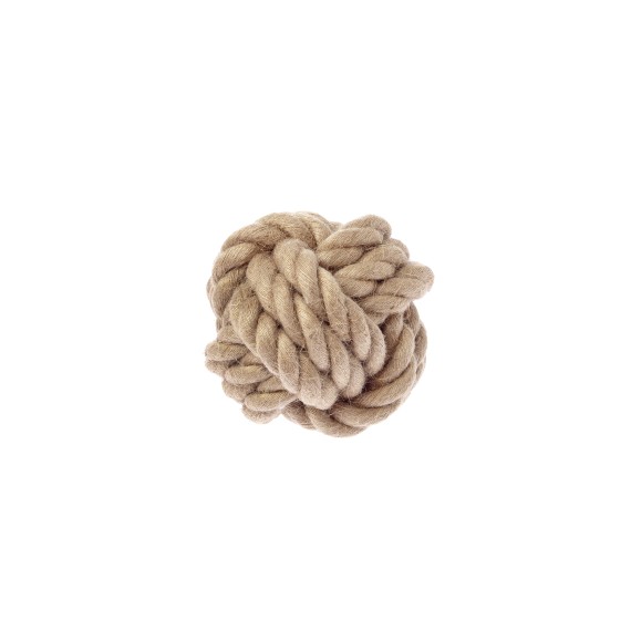 Jouet balle en corde de chanvre - Jouet à mâcher et à tirer durable - Chanvre Canapa naturel - 8 cm de diamètre