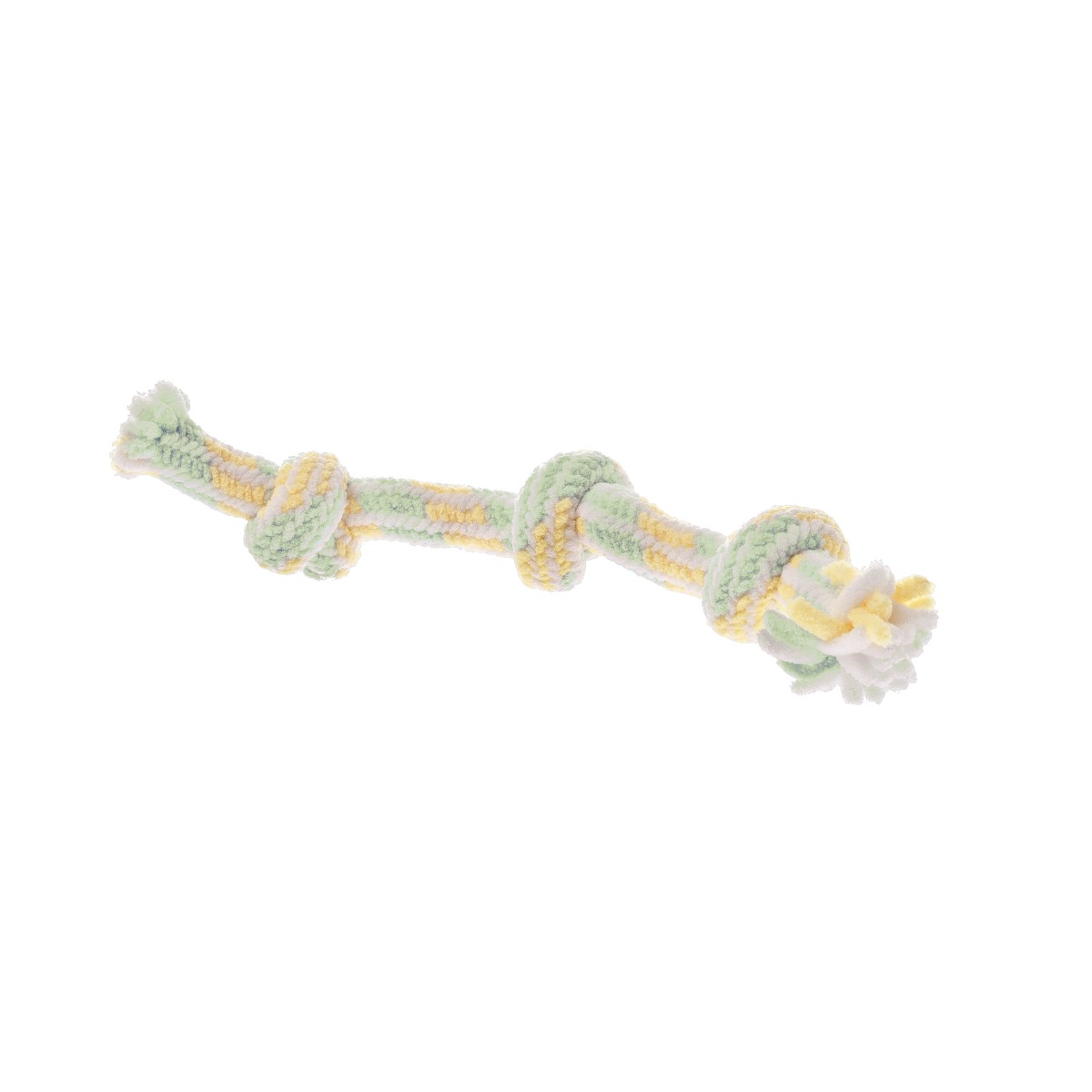 Jouet en corde chenille à 3 nœuds - Jouet à mâcher et à tirer durable - Chanvre Canapa naturel