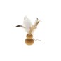 Jeu de Citrouille Bio - Jouet Plume Teaser - Bois Naturel & Plumes - Ø4,5 x 10 cm