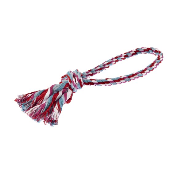 Jouet en coton et jute - Corde résistante avec poignée épaisse - Coton - 40 cm