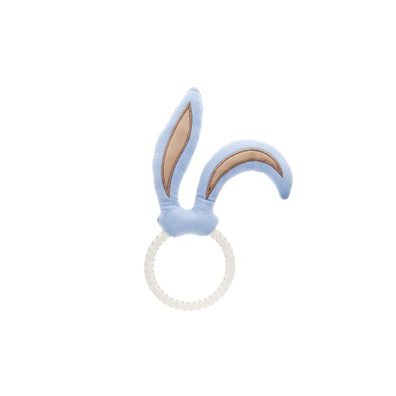 Anneaux pour lapin - Jouet à mâcher avec oreilles de lapin - Ensemble de 9 pièces - 23,5 cm