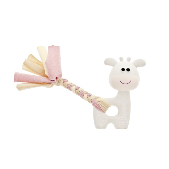 Jouet girafe - Queue en tissu à mâcher et à jouer - Lot de 12 pièces - 12 x 9 cm