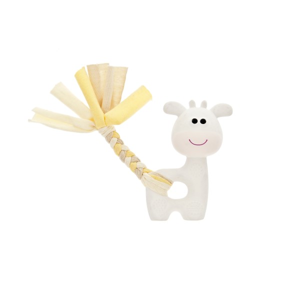Jouet girafe - Queue en tissu à mâcher et à jouer - Lot de 12 pièces - 12 x 9 cm