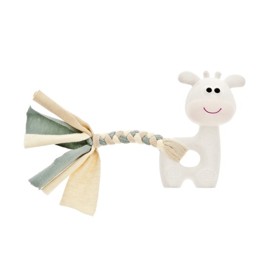 Jouet girafe - Queue en tissu à mâcher et à jouer - Lot de 12 pièces - 12 x 9 cm