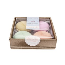 Macarons en latex pour animaux de compagnie – Motif à mâcher coloré – Lot de 4 pièces – 7,5 cm