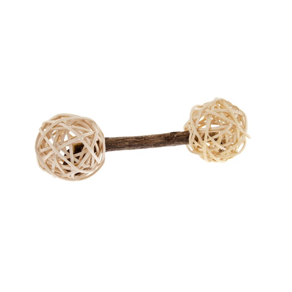 Jouet Matatabi Dumbell - Naturel à mâcher et à jouer - Paquet de 6 - 15 cm