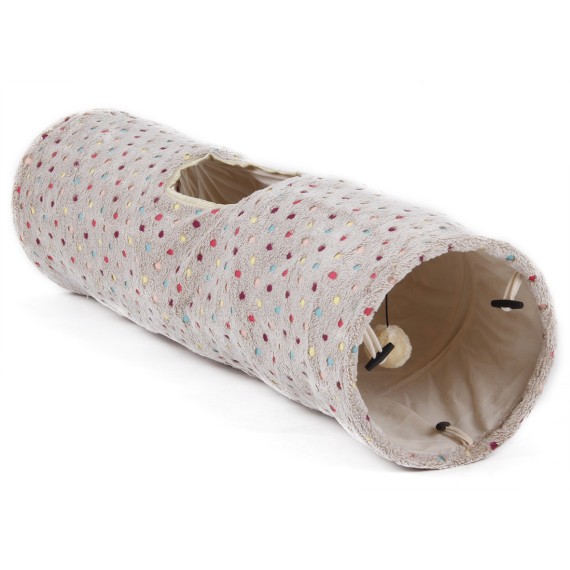 Tunnel souple pour animaux de compagnie - Cachette confortable et espace de jeu - Polyester - GTT658-P