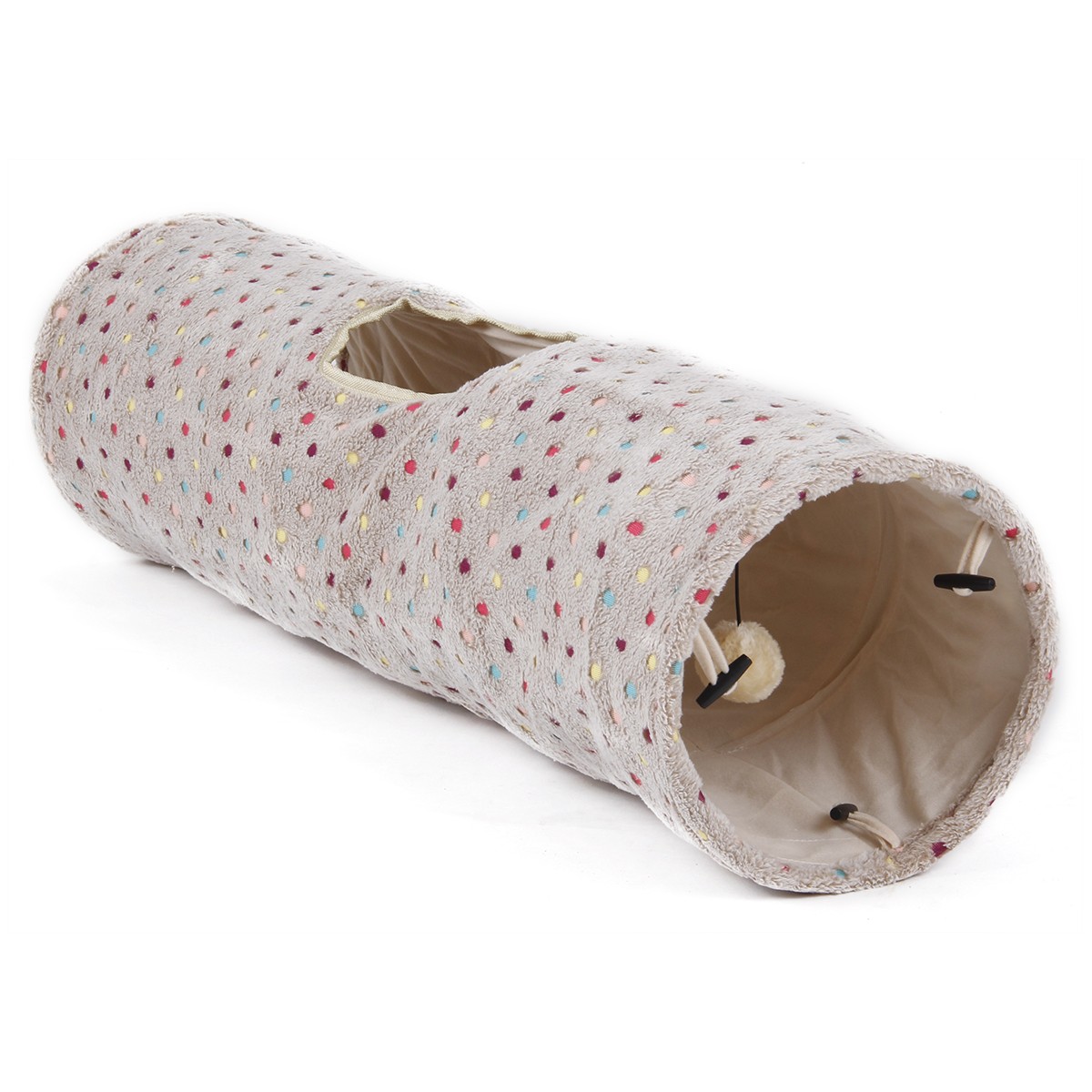 Tunnel souple pour animaux de compagnie - Cachette confortable et espace de jeu - Polyester - GTT658-P