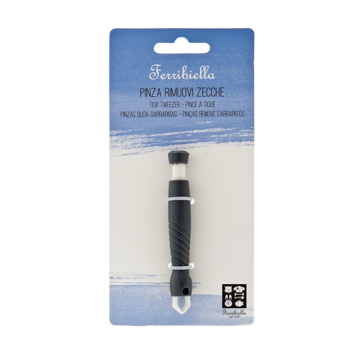 Pince à tiques – Outil de précision pour retirer les tiques – Manche en acier et bois – Peigne à 70 dents - PTT101-P