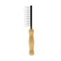 Peigne à ampoules avec 37 broches alternées – Outil d'extraction de tiques – Manche en acier et bois - PTT1028B-P