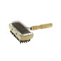 Brosse double écologique pour animaux de compagnie – Outil de toilettage plus lisse – Acier et bois – PTTS004-P