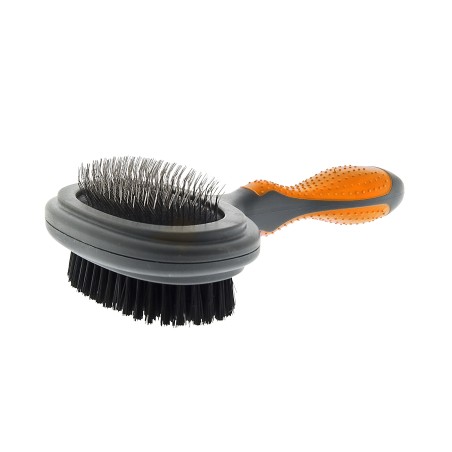 Brosse double – Outil de toilettage – Élimine les poils morts et démêle la fourrure des chiens et des chats - PTTS120-P