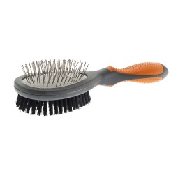 Brosse double – Outil de toilettage - Élimine les poils morts et démêle la fourrure des chiens et des chats - PTTS124-P