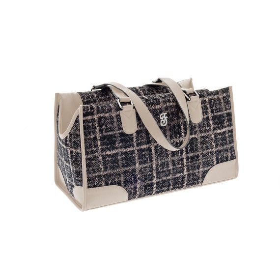 Sac de transport Mokka – Avec poche, laisse de sécurité et sac en tissu – Similicuir et polyester - T1112-P
