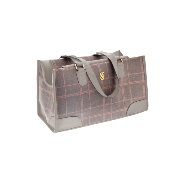 Sac de transport Mokka – Avec poche, laisse de sécurité et sac en tissu – Similicuir et polyester - T1112-P