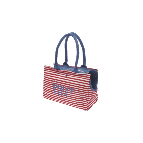 Sac de transport chien – sécurisé & confortable – avec laisse intérieure – toile de coton - T1137-P