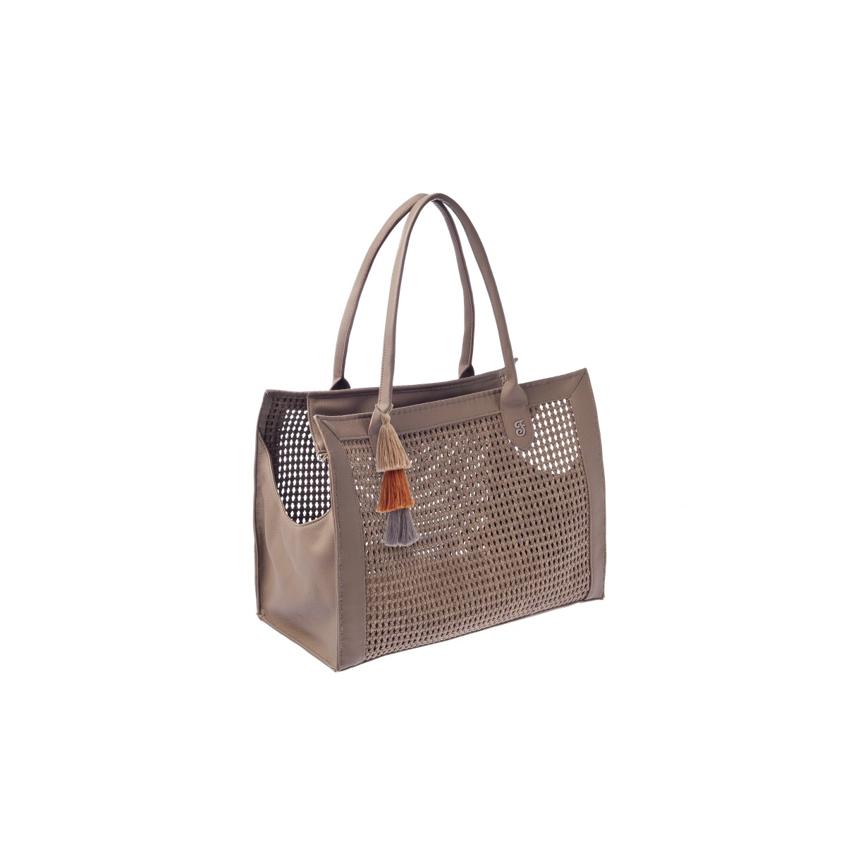 Sac de transport Belle – Avec laisse intérieure – PVC, similicuir et coton – 40x30x20 cm - T1177-P