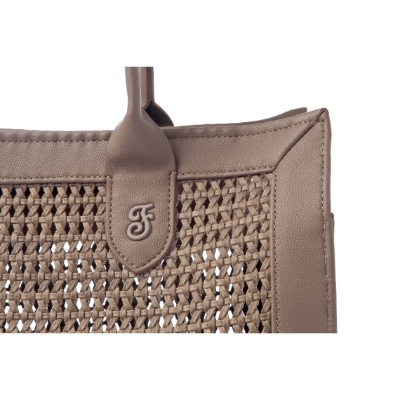 Sac de transport Belle – Avec laisse intérieure – PVC, similicuir et coton – 40x30x20 cm - T1177-P