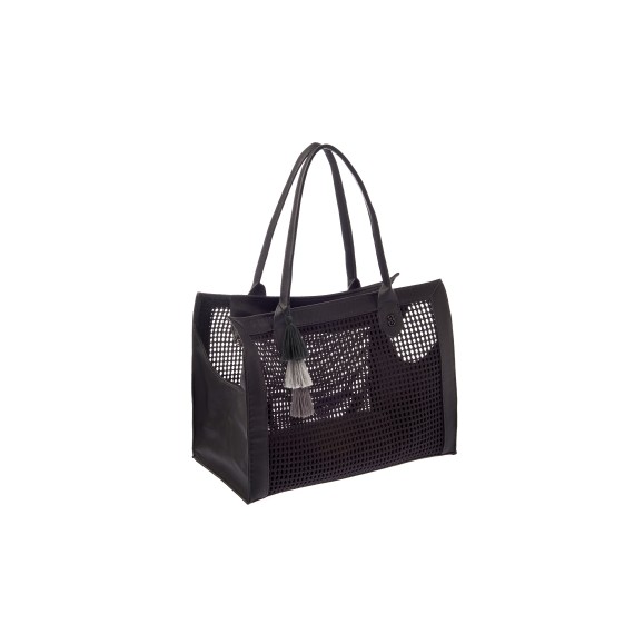 Sac de transport Belle – Avec laisse intérieure – PVC, similicuir et coton – 40x30x20 cm - T1177-P
